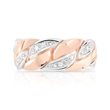 Bague or 750 rose diamant