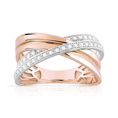 Bague 2 ors 750 diamant - vue 1