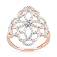 Bague or 750 rose diamant