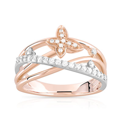 Bague 2 ors 750 diamant - vue V1