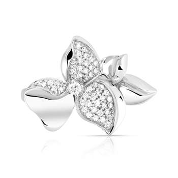 Bague or 750 blanc diamant