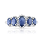 Bague or 750 blanc saphir et diamant - vue 3