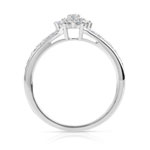 Bague or 750 blanc fleur diamants - vue 2