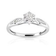 Bague or 750 blanc diamant