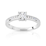 Bague or 750 blanc diamant - vue 1