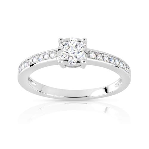 Bague or 750 blanc diamant