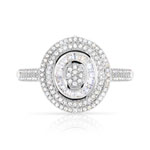 Bague or 750 blanc ronde diamants - vue 3
