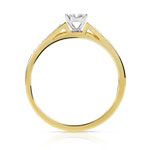 Duo alliance demi-tour solitaire or 750 2 tons diamants - vue 2