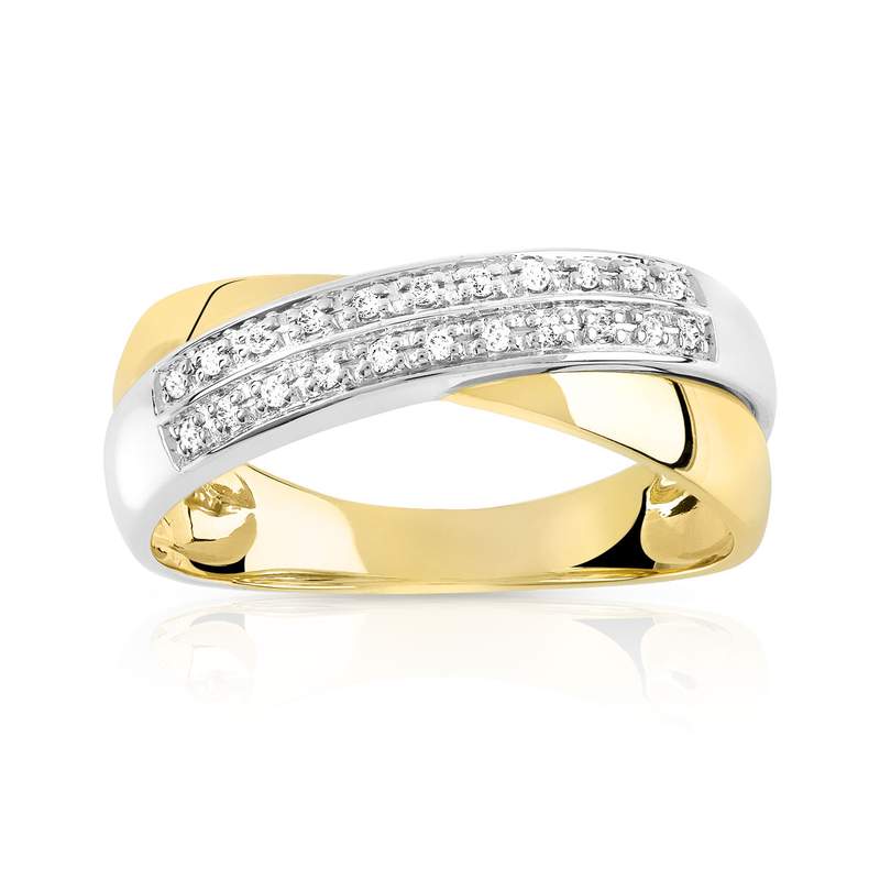Bague 2 ors 750 diamant - vue 1