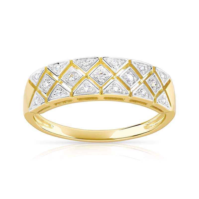 Bague or 750 2 tons diamants - vue 1