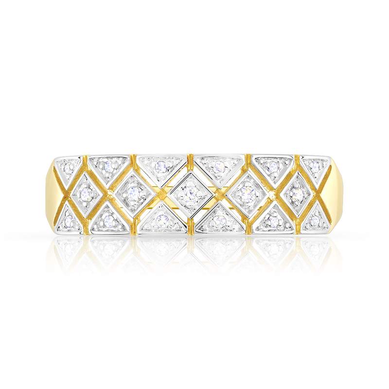 Bague or 750 2 tons diamants - vue 3