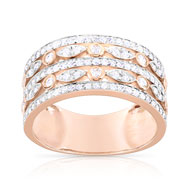 Bague or 750 rose diamant