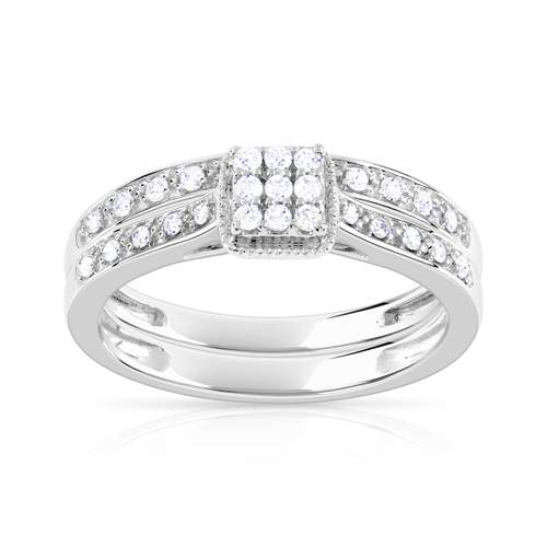 Bague et alliance 1/2 tour 2 ors 750 diamant