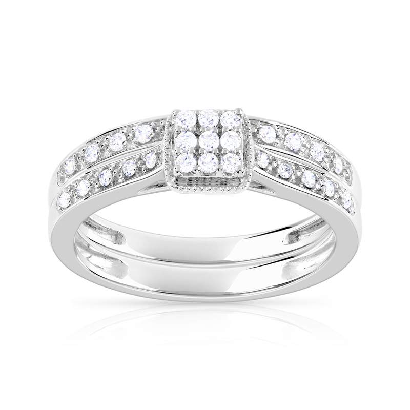 Bague et alliance 1/2 tour 2 ors 750 diamant - vue 1
