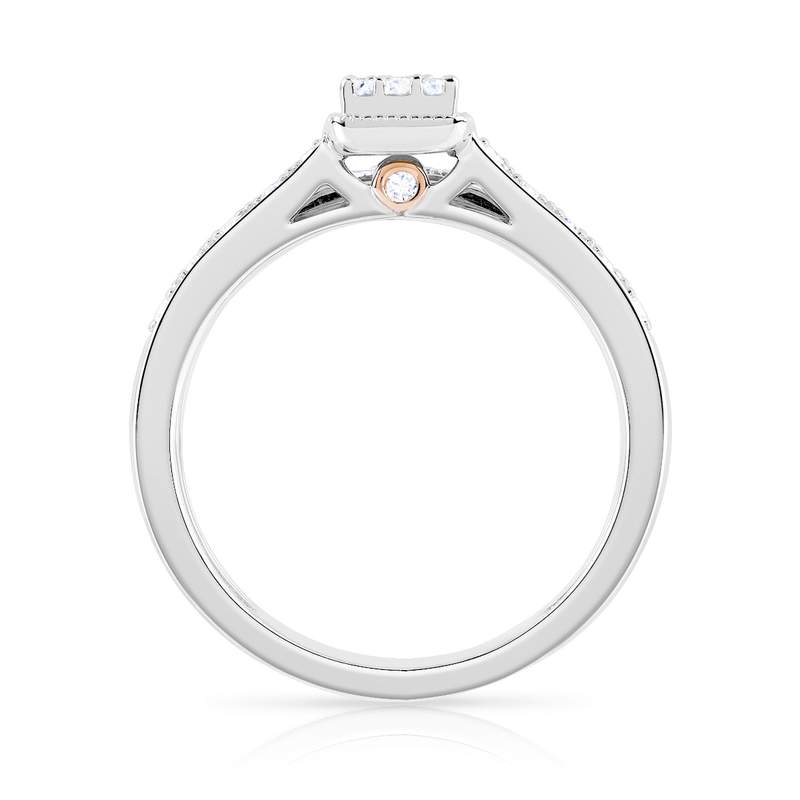 Bague et alliance 1/2 tour 2 ors 750 diamant - vue 2