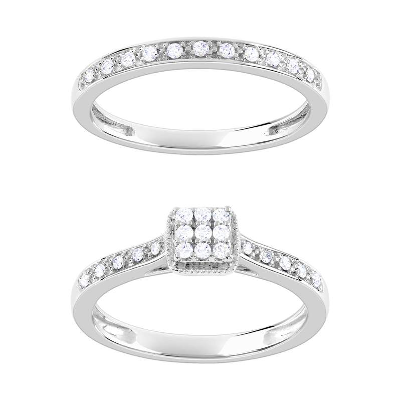 Bague et alliance 1/2 tour 2 ors 750 diamant - vue D1