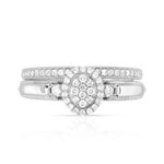 Bague et alliance 1/2 tour or 750 blanc diamant - vue 3