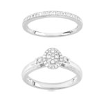 Bague et alliance 1/2 tour or 750 blanc diamant - vue D1