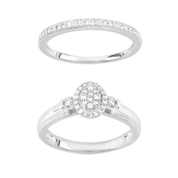 Bague et alliance 1/2 tour or 750 blanc diamant