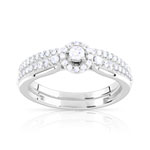 Bague et alliance 1/2 tours 2 ors 750 diamant - vue 1