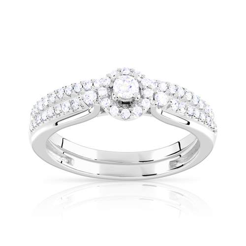 Bague et alliance 1/2 tours 2 ors 750 diamant
