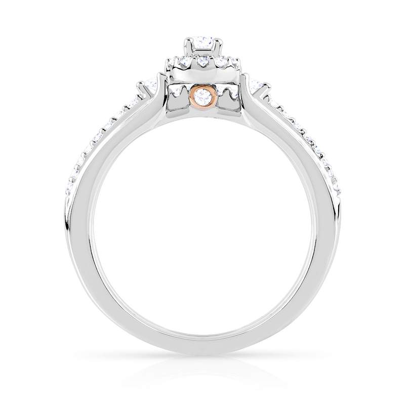 Bague et alliance 1/2 tours 2 ors 750 diamant - vue 2