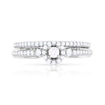 Bague et alliance 1/2 tours 2 ors 750 diamant - vue 3