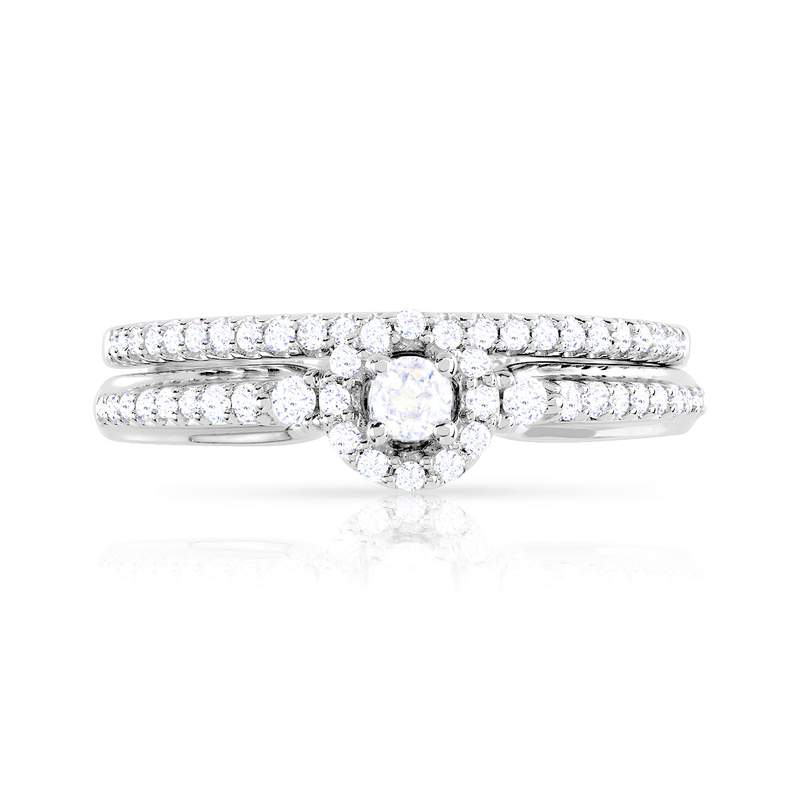 Bague et alliance 1/2 tours 2 ors 750 diamant - vue 3