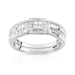 Bague et alliance 1/2 tours 2 ors 750 diamant - vue 1