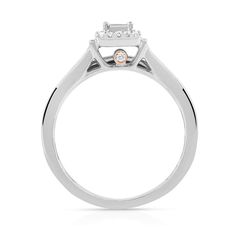 Bague et alliance 1/2 tours 2 ors 750 diamant - vue 2