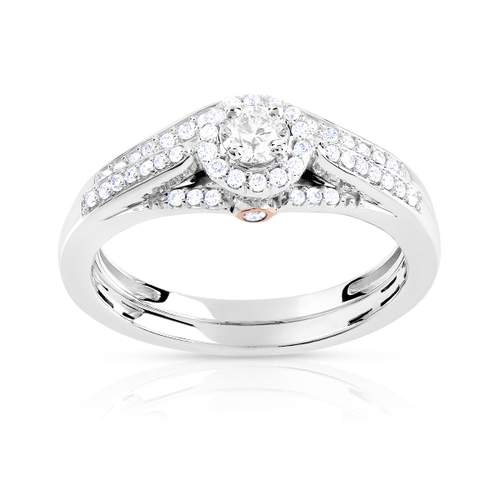 Bague et alliance 1/2 tour 2 ors 750 diamant