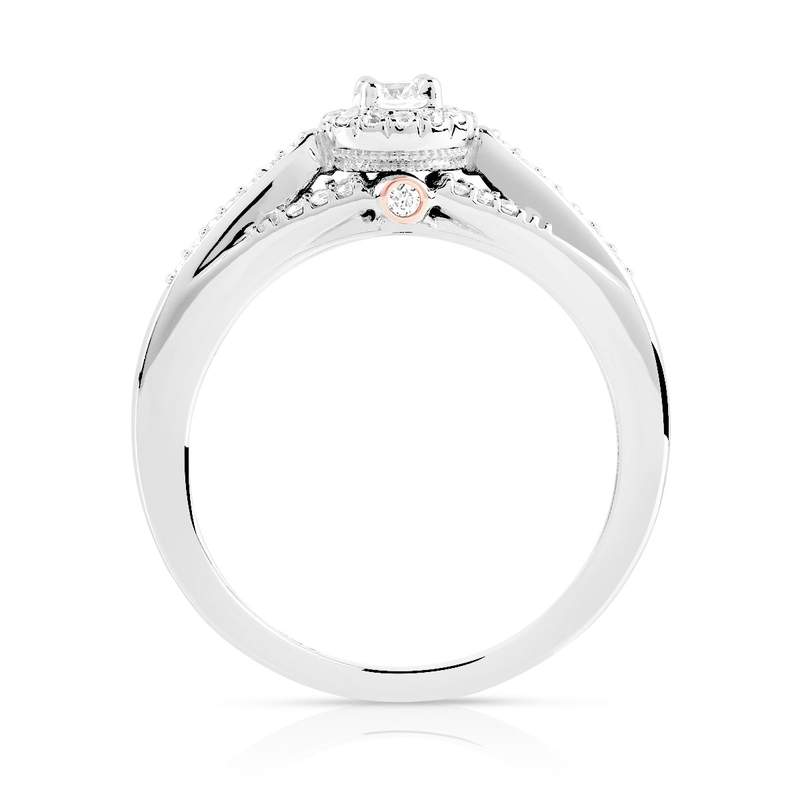 Ring and wedding band 1/2 turn 2 gold 750 diamond - view 2