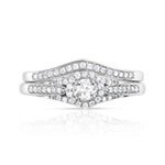 Bague et alliance 1/2 tour 2 ors 750 diamant - vue 3