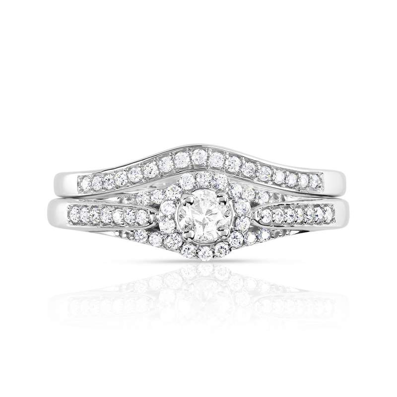 Ring and wedding band 1/2 turn 2 gold 750 diamond - view 3