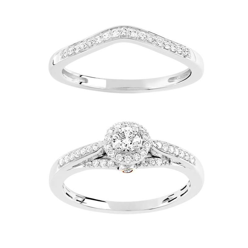 Ring and wedding band 1/2 turn 2 gold 750 diamond - view D1
