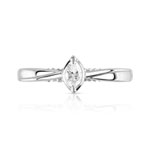 Bague or 750 blanc diamant et saphir - vue 3