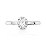 Bague or 750 blanc diamant et saphir - vue 3
