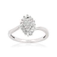 Bague or 750 blanc diamant