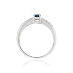 Bague or 750 blanc saphirs et diamants - vue 2