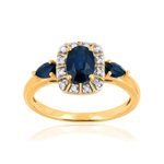 Bague or 750 2 tons saphirs et diamants - vue 1