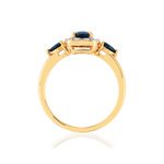 Bague or 750 2 tons saphirs et diamants - vue 2