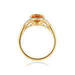 Bague or 750 2 tons ovale citrine et diamants - vue 2