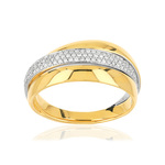 Bague 2 ors 750 diamants - vue 1