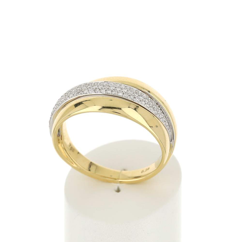 Bague 2 ors 750 diamants - vue 2