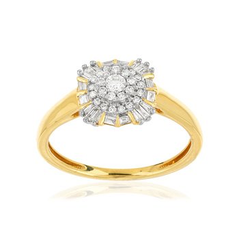 Ring gold 750 2 tone diamonds