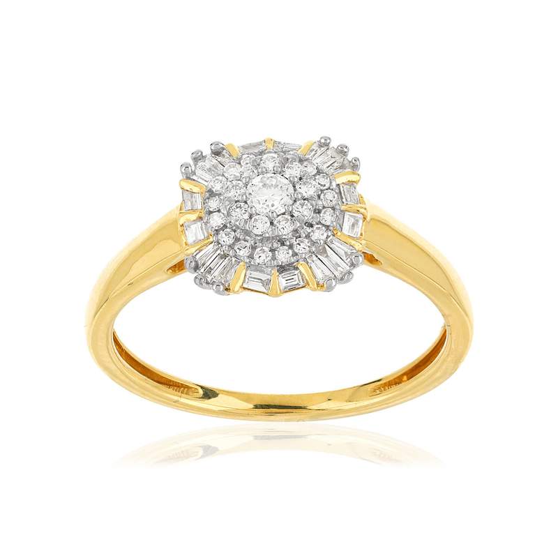 Bague or 750 2 tons diamants - vue 1