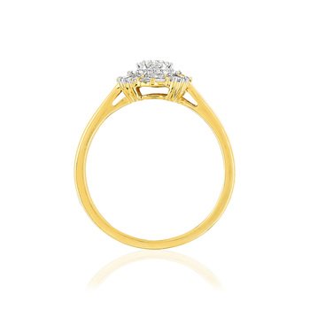 Ring gold 750 2 tone diamonds