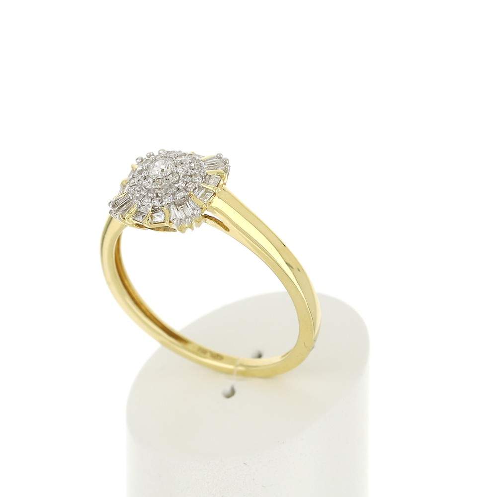 Bague or 750 2 tons diamants - vue 3
