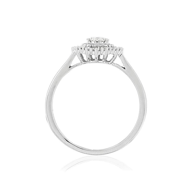 Bague or blanc 750 diamant - vue 2
