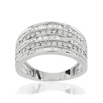 Bague or 750 blanc diamants 0,5 carat - vue 1